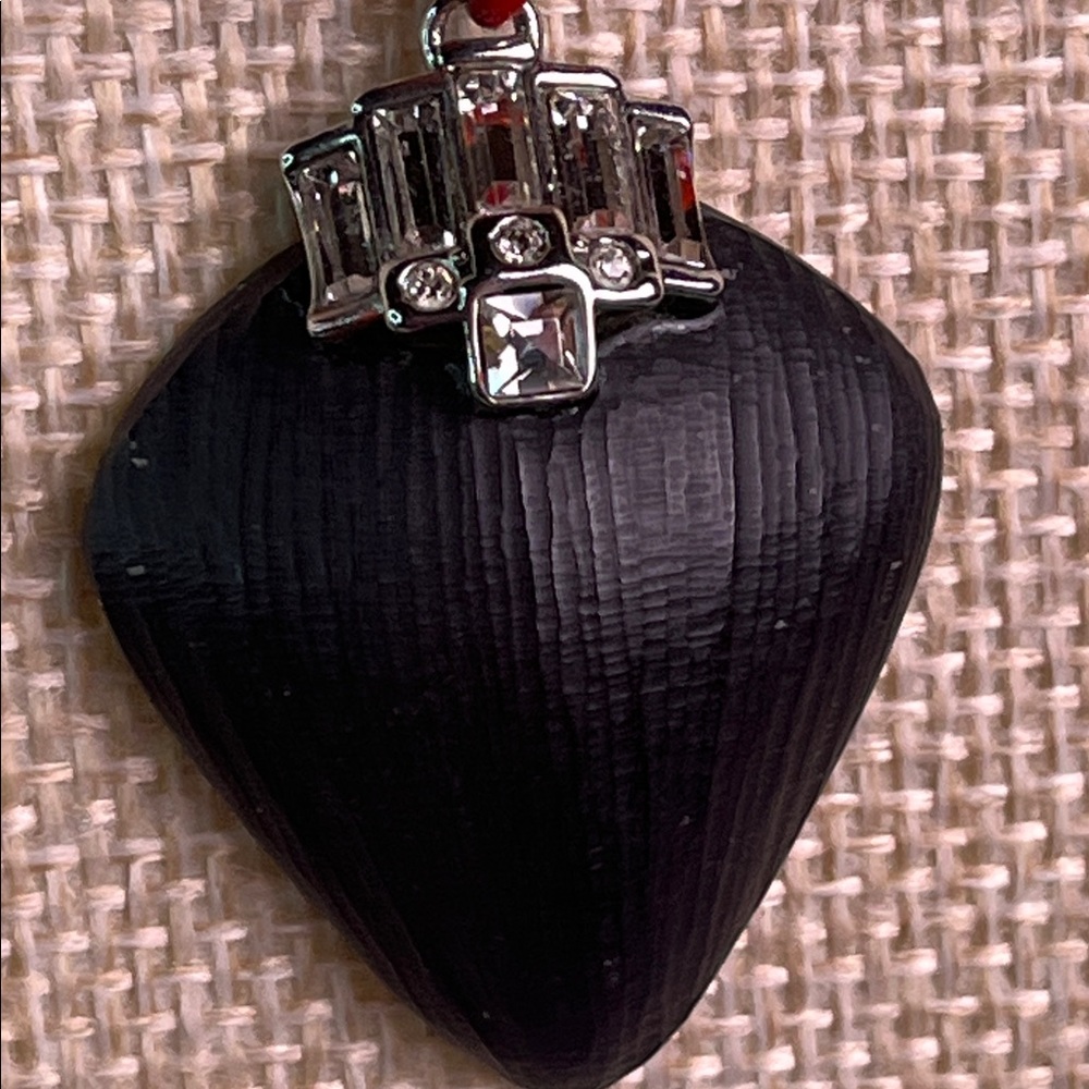 Alexis Bittar Handcarved Black Lucite, Faux Coral & Swarovski Rhinestones-RARE - Picture 7 of 11